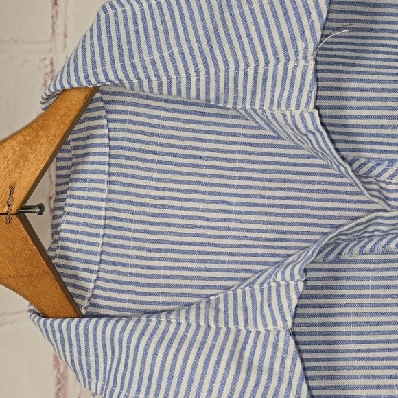 Blue and White Striped Layered Dress Womens Size L - Picture 2 of 10